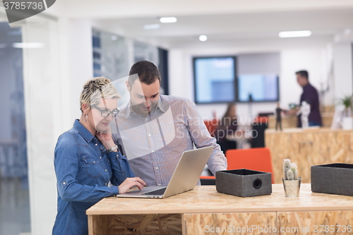 Image of startup business team on meeting at modern office