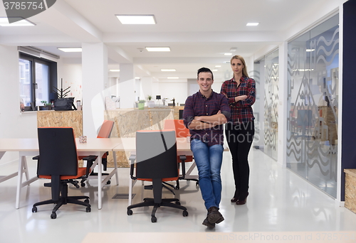 Image of business people group portrait at modern office