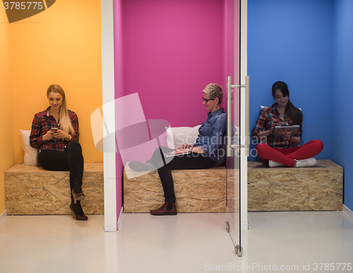 Image of group of business people in creative working  space