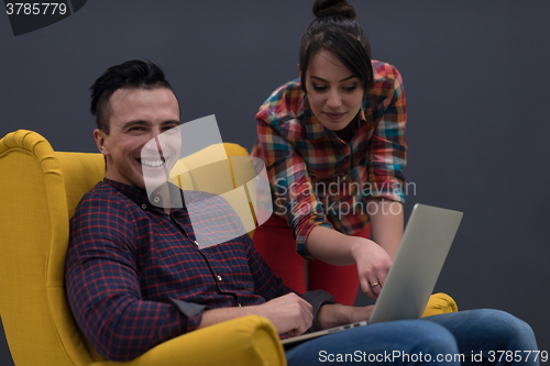 Image of startup business team on meeting at modern office