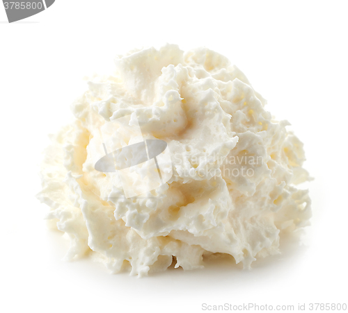 Image of whipped cream on white background