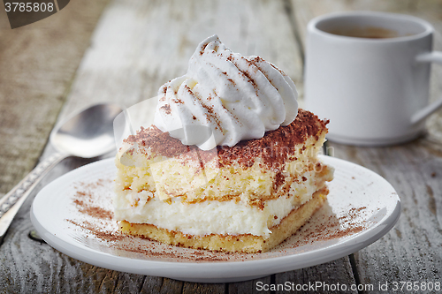 Image of cake with whipped cream