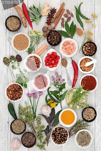 Image of Abstract Herb and Spice Background