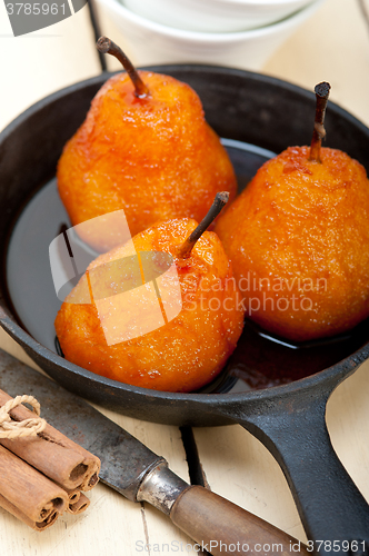 Image of poached pears delicious home made recipe 