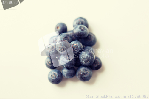 Image of juicy fresh ripe blueberries on white