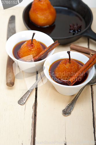 Image of poached pears delicious home made recipe 