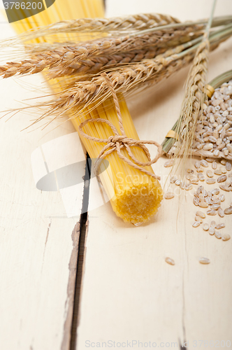 Image of organic Raw italian pasta and durum wheat 