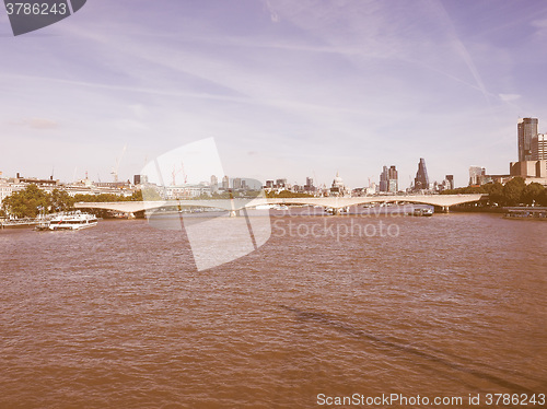 Image of Waterloo Bridge in London vintage