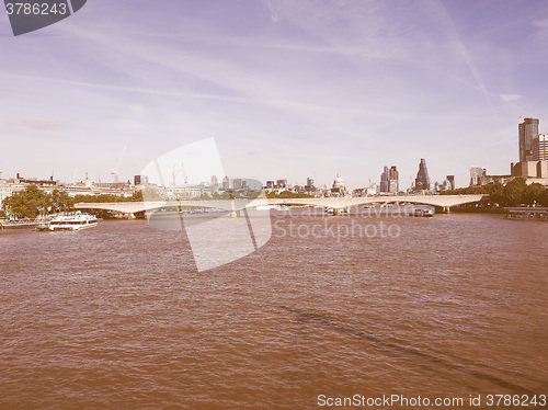 Image of Waterloo Bridge in London vintage