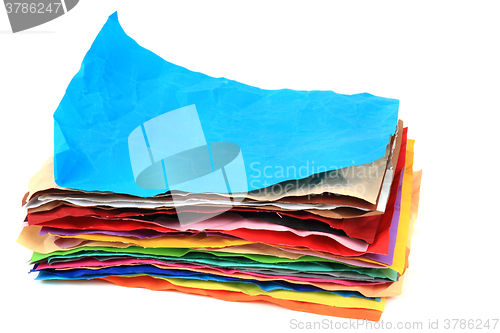 Image of crumpled color papers