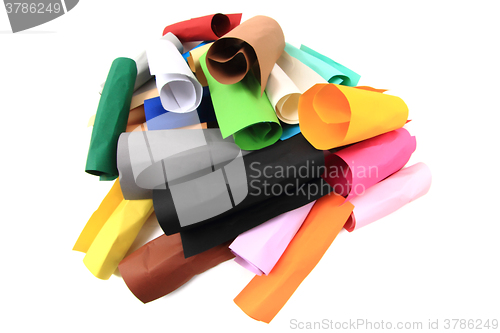Image of crumpled color papers