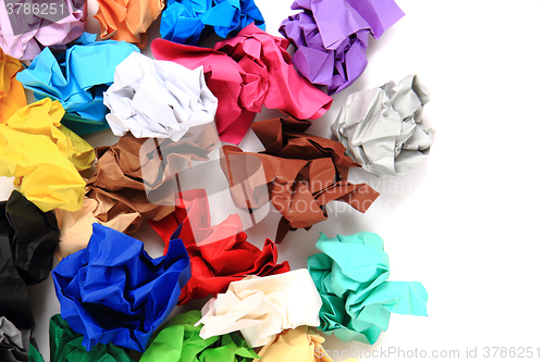 Image of crumpled color papers