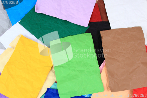 Image of crumpled color papers background