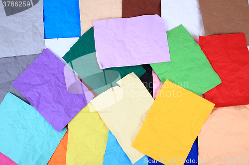 Image of crumpled color papers background