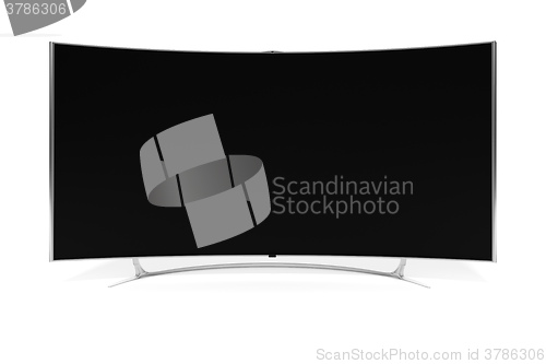 Image of curved widescreen television