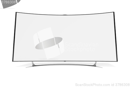 Image of curved widescreen television