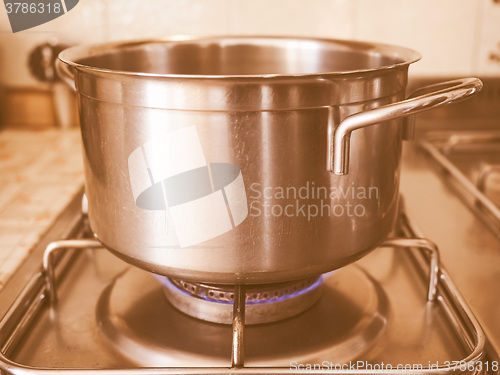 Image of  Saucepot on cooker vintage