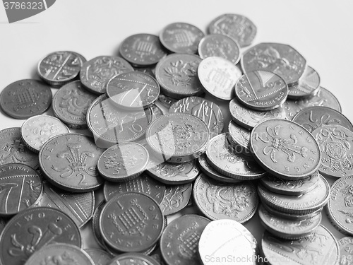 Image of Black and white Pound coins