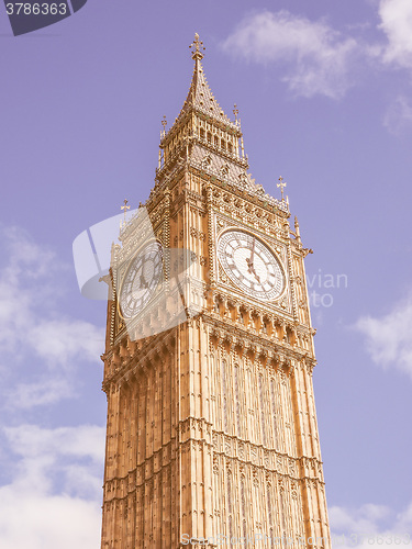 Image of Retro looking Big Ben in London