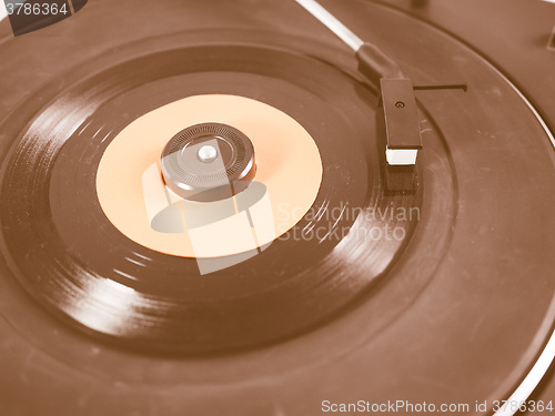 Image of  Vinyl record on turntable vintage