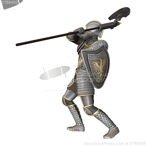 Image of Medieval Knight on White