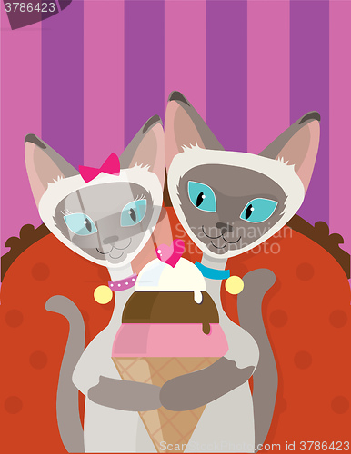 Image of Siamese Cats Ice Cream