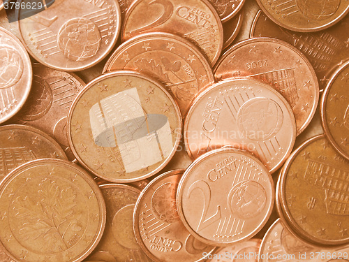 Image of  Euro coins background vintage