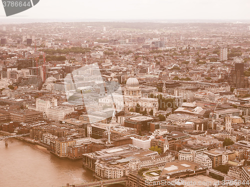 Image of Retro looking Aerial view of London