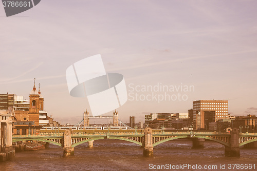 Image of River Thames in London vintage