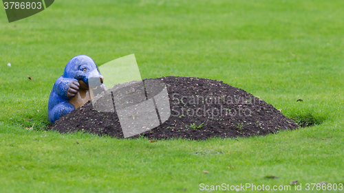 Image of Blue mole statue