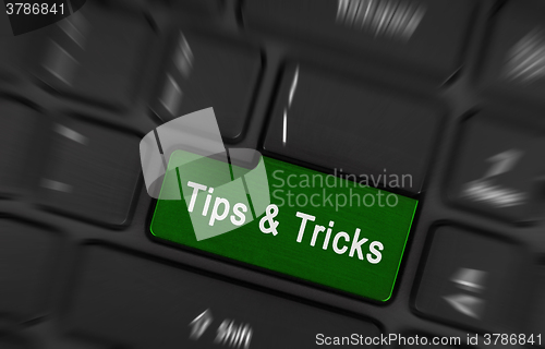 Image of Black conceptual keyboard - Tips and Tricks (green key)