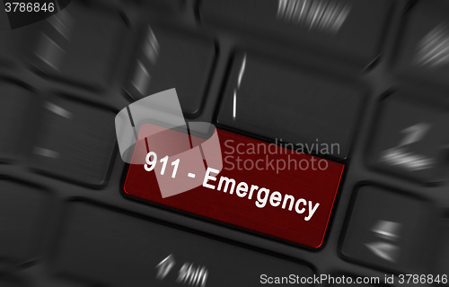 Image of Red enter button written emergency