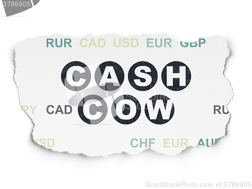 Image of Business concept: Cash Cow on Torn Paper background
