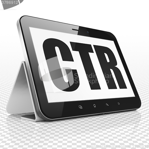 Image of Finance concept: Tablet Computer with CTR on display