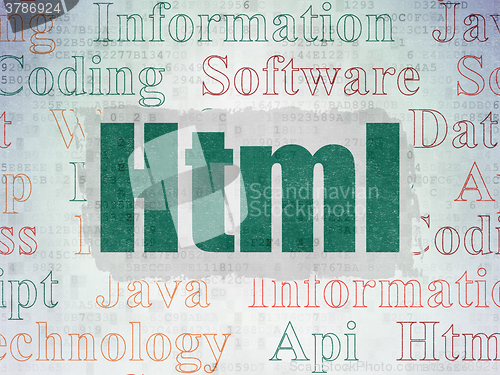Image of Database concept: Html on Digital Paper background
