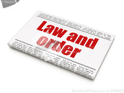 Image of Law concept: newspaper headline Law And Order