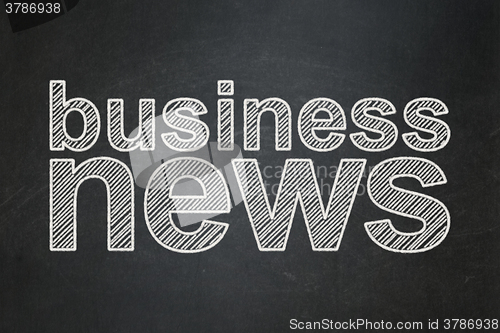 Image of News concept: Business News on chalkboard background