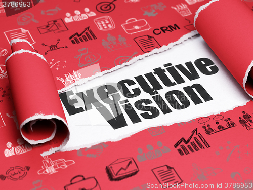 Image of Business concept: black text Executive Vision under the piece of  torn paper