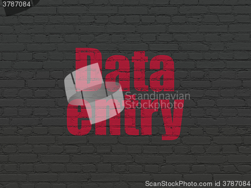 Image of Data concept: Data Entry on wall background