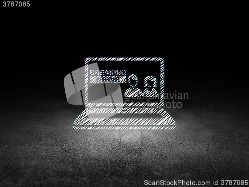 Image of News concept: Breaking News On Laptop in grunge dark room