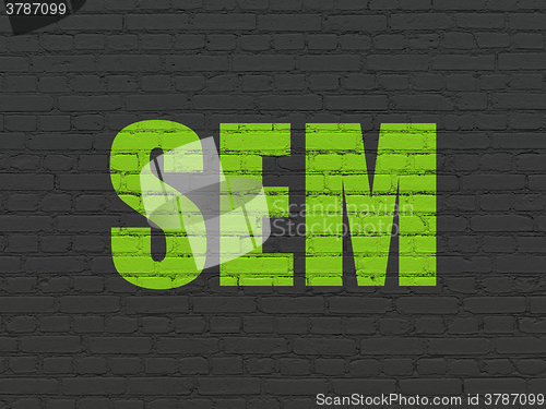 Image of Marketing concept: SEM on wall background