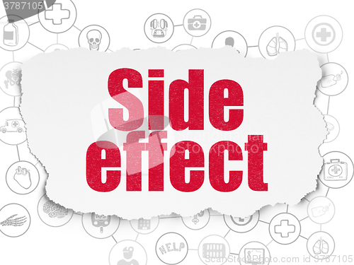 Image of Healthcare concept: Side Effect on Torn Paper background