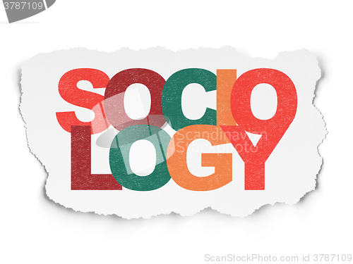 Image of Learning concept: Sociology on Torn Paper background