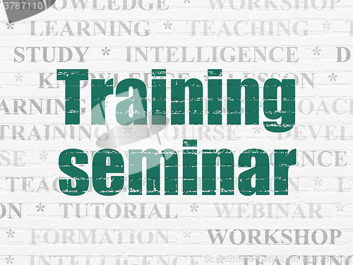 Image of Studying concept: Training Seminar on wall background