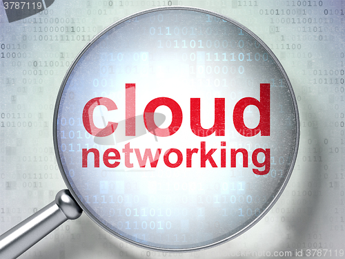 Image of Cloud technology concept: Cloud Networking with optical glass