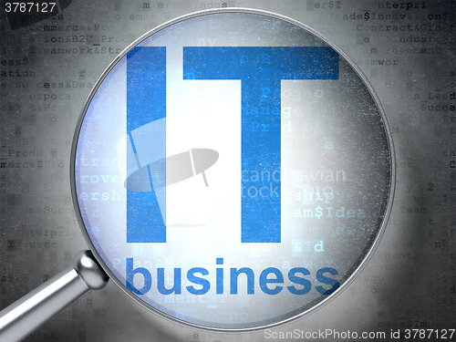 Image of Finance concept: IT Business with optical glass