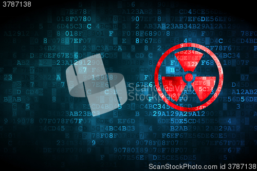 Image of Science concept: Radiation on digital background