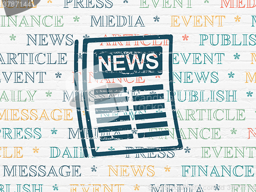 Image of News concept: Newspaper on wall background