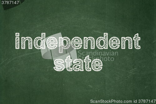 Image of Political concept: Independent State on chalkboard background