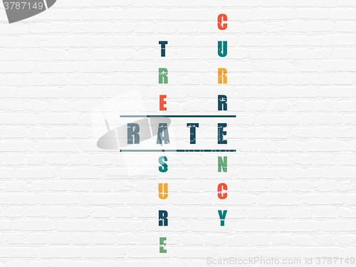 Image of Money concept: Rate in Crossword Puzzle